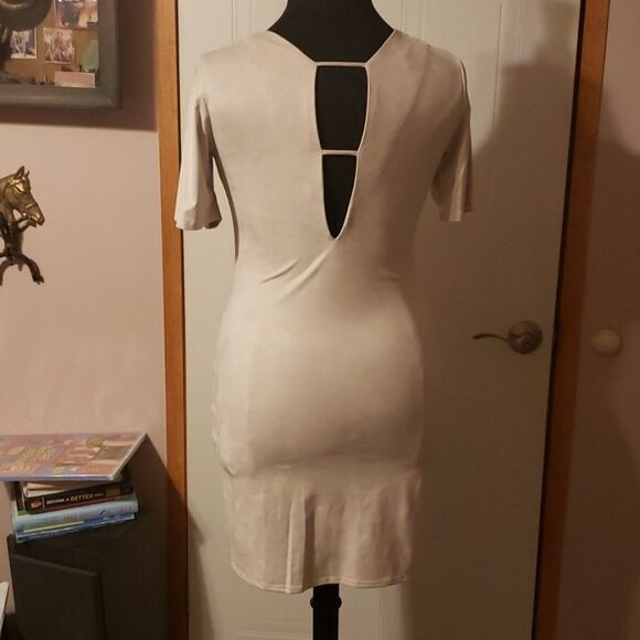 SUEDE MINI Dress in Plus sz 1x2x3x Off white - Picture 8 of 15